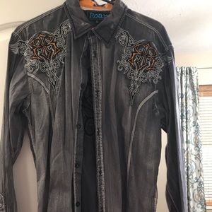 Roar Distressed button up